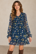 Floral Smocked-Waist Ruffle Mini Dress