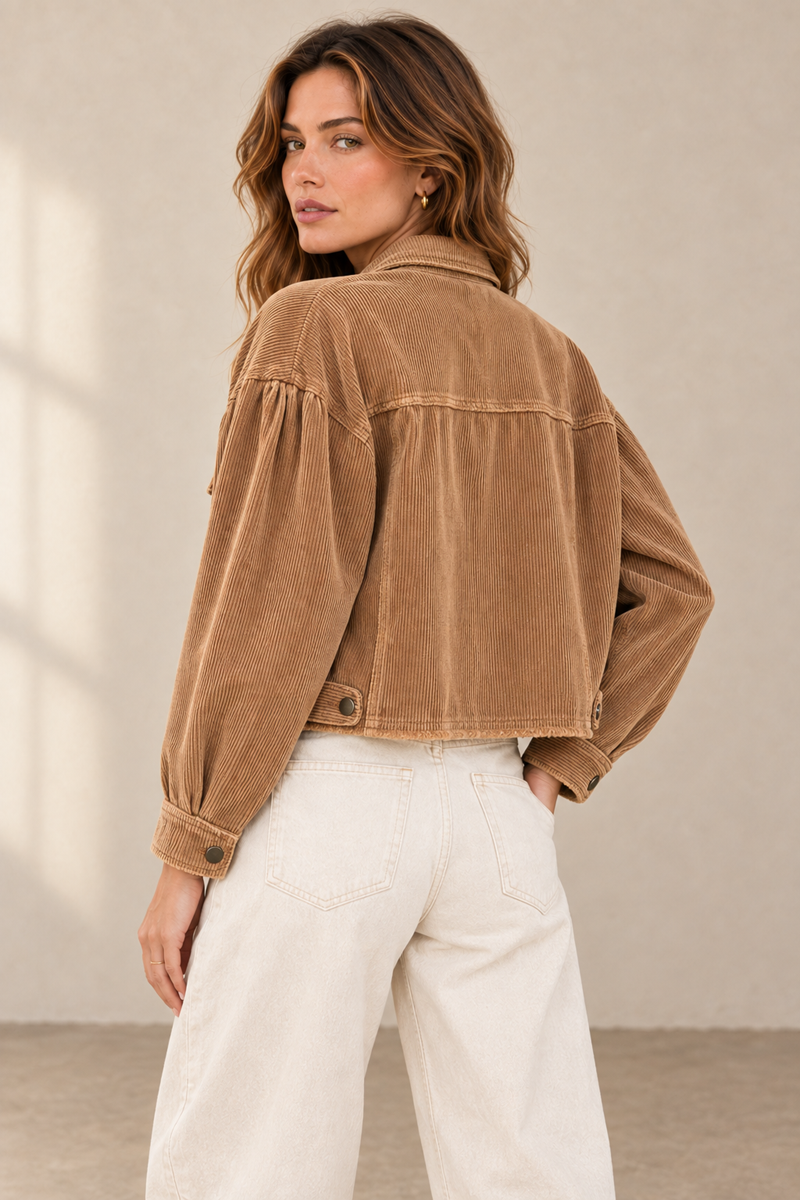 Washed Corduroy Cropped Jacket