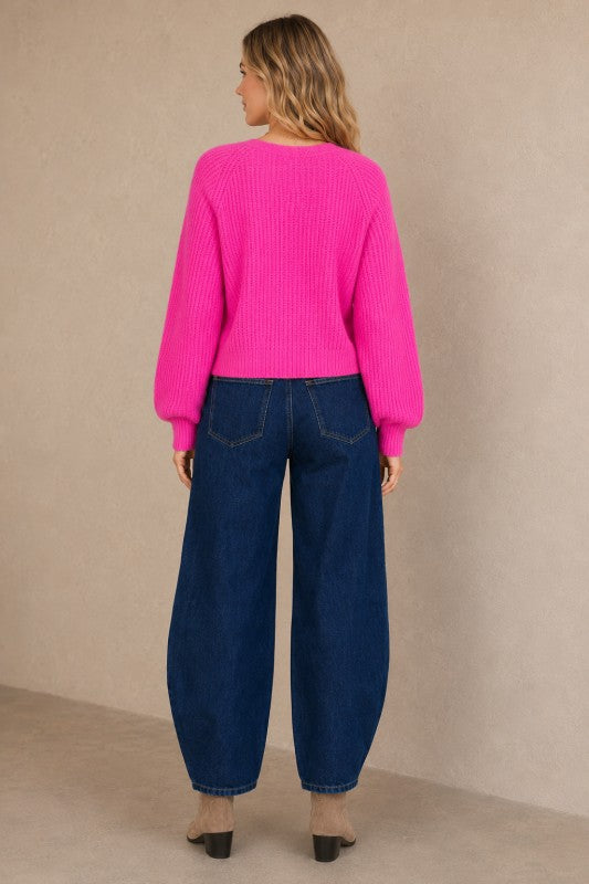 Ribbed-Knit Cropped Cardigan