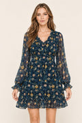 Floral Smocked-Waist Ruffle Mini Dress