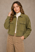 Washed Corduroy Cropped Jacket