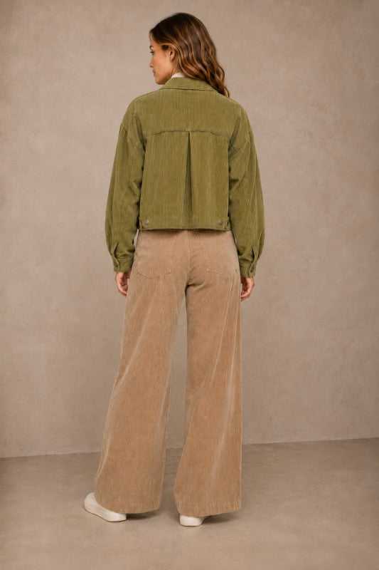 Washed Corduroy Cropped Jacket