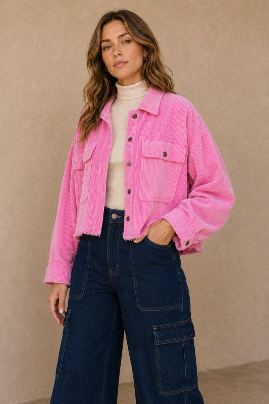 Washed Corduroy Cropped Jacket