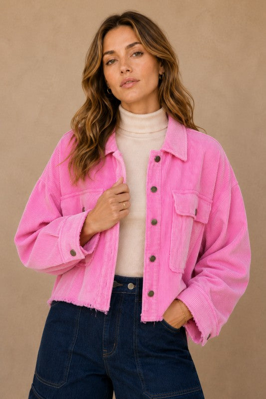 Washed Corduroy Cropped Jacket