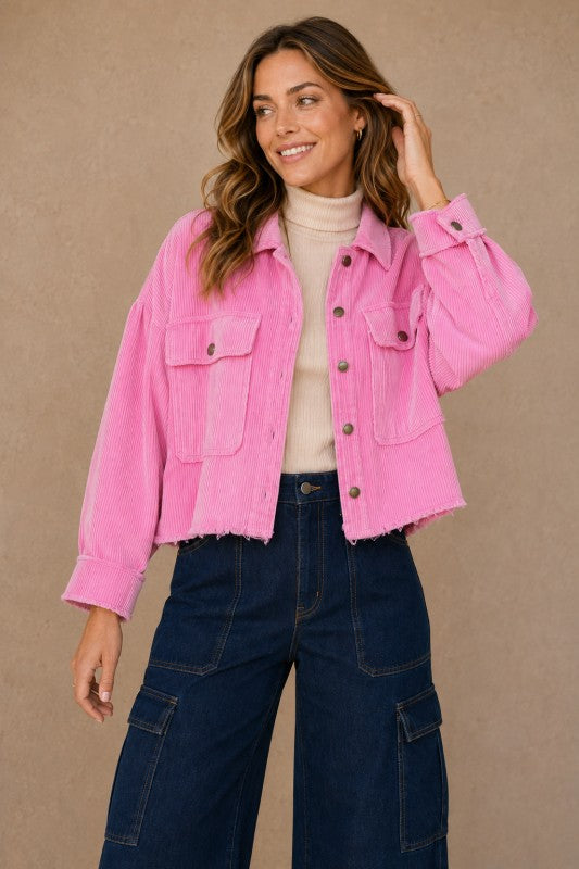 Washed Corduroy Cropped Jacket