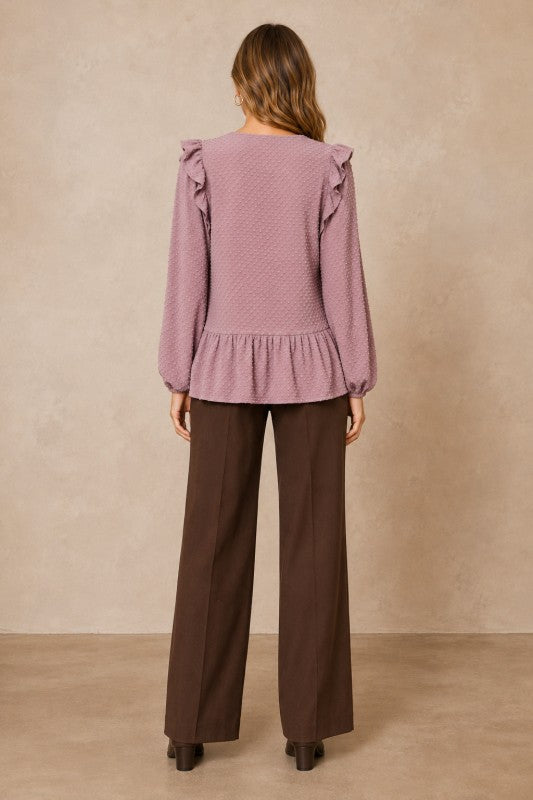 Swiss Dot Peplum Top