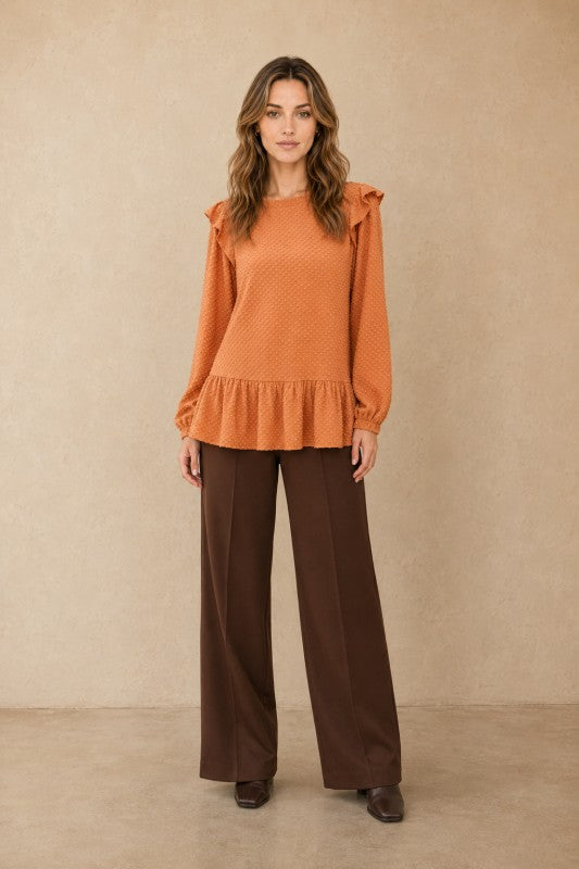 Swiss Dot Peplum Top