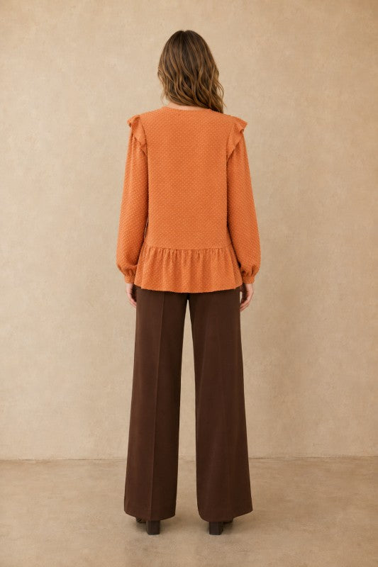Swiss Dot Peplum Top