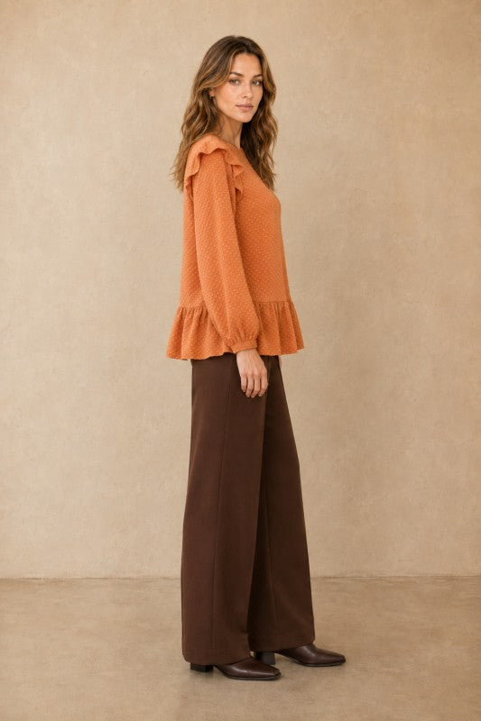 Swiss Dot Peplum Top
