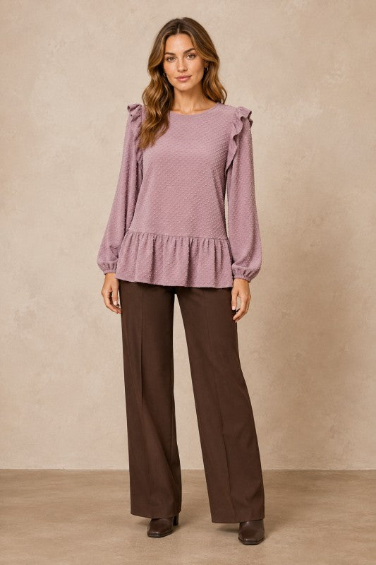 Swiss Dot Peplum Top