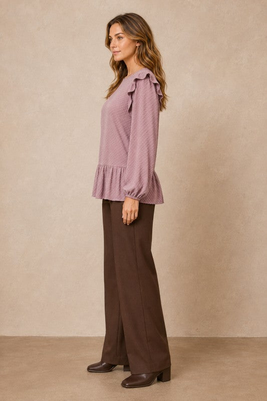 Swiss Dot Peplum Top