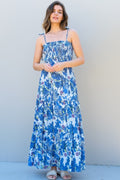 Ethnic Floral Smocked Maxi Dress