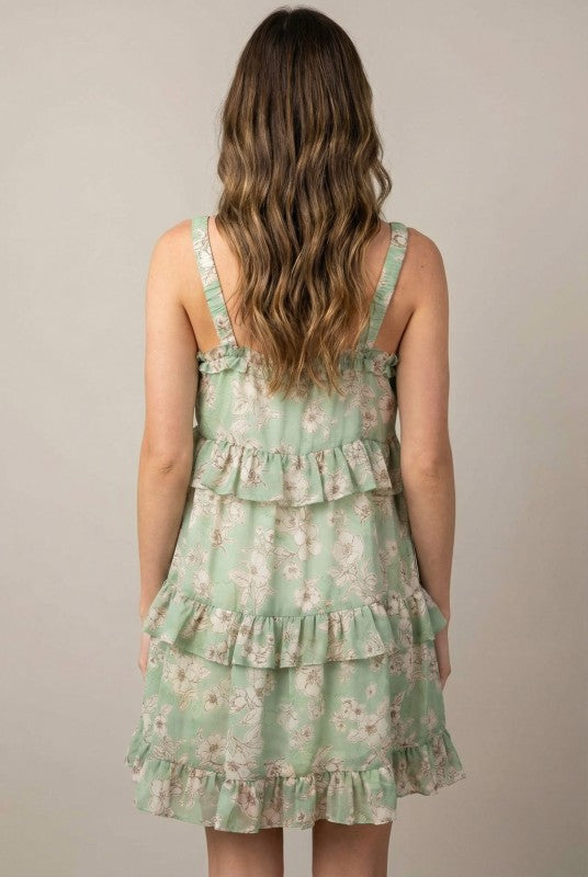 Tiered Floral Mini Dress