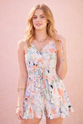 Watercolor Floral Surplice Romper