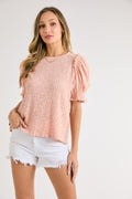 Smocked Puff Sleeve Top