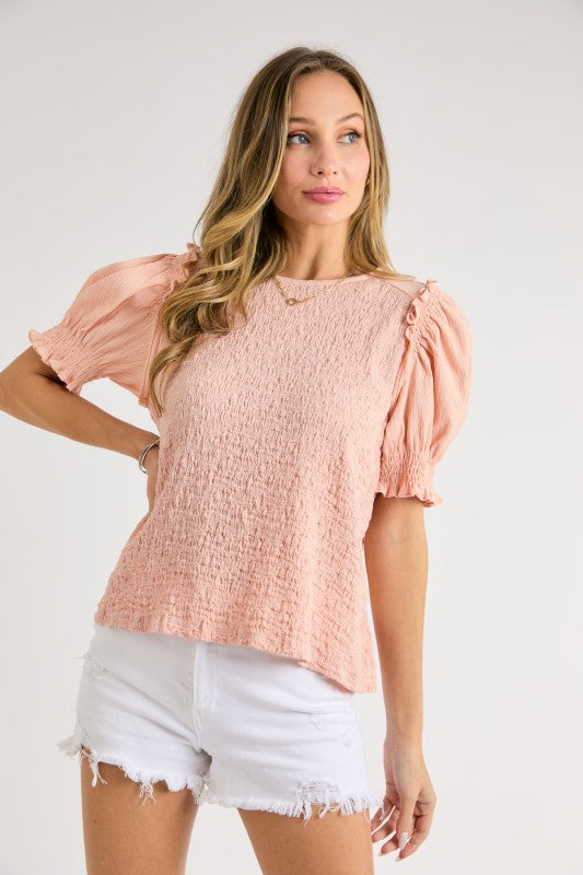 Smocked Puff Sleeve Top