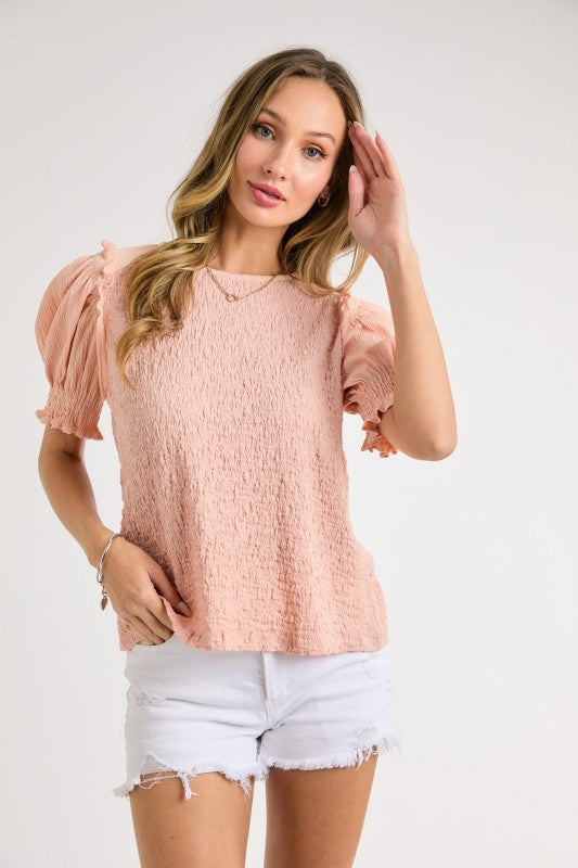 Smocked Puff Sleeve Top
