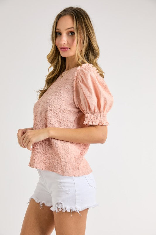 Smocked Puff Sleeve Top