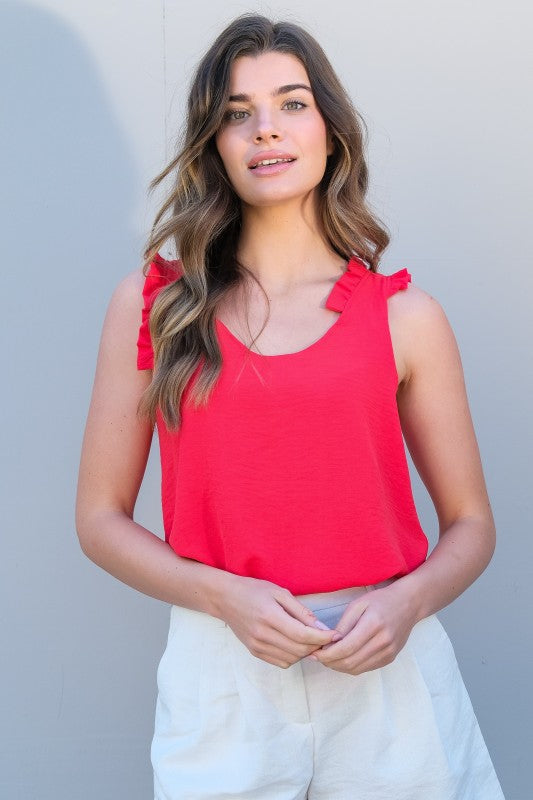 Ruffle Joy Sleeveless Tank Top