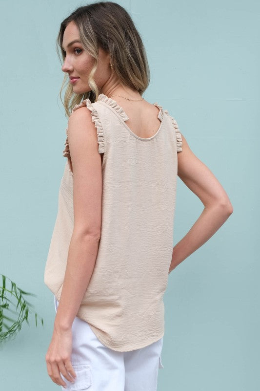 Ruffle Joy Sleeveless Tank Top