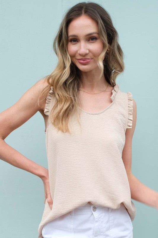 Ruffle Joy Sleeveless Tank Top
