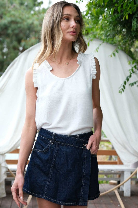 Ruffle Joy Sleeveless Tank Top