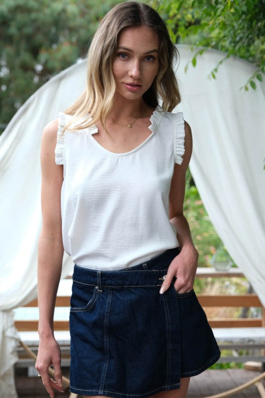 Ruffle Joy Sleeveless Tank Top