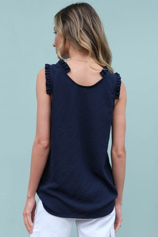 Ruffle Joy Sleeveless Tank Top