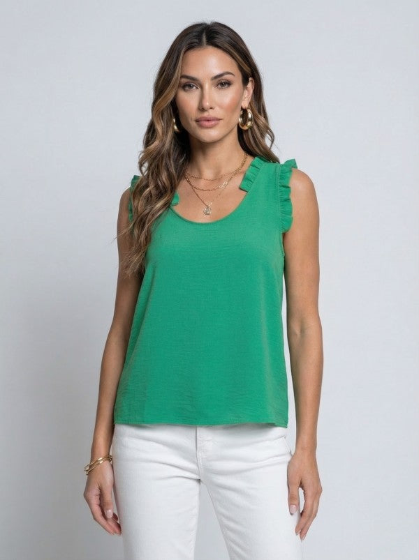 Ruffle Joy Sleeveless Tank Top