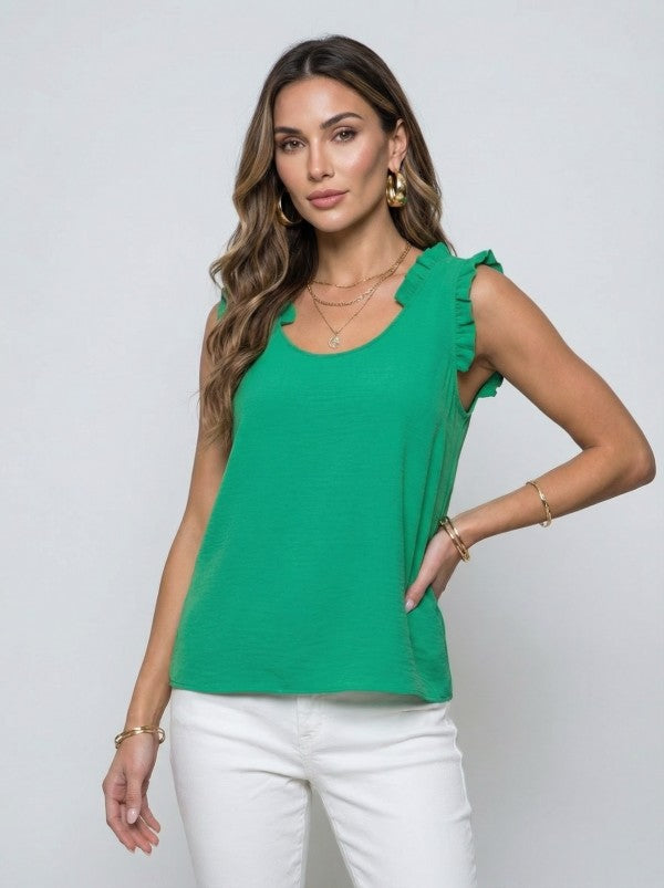 Ruffle Joy Sleeveless Tank Top