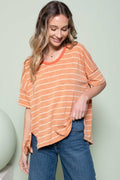 Oversized Stripe Short Sleeve Top